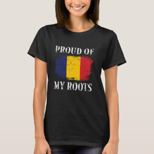 Camiseta Orgulloso de mis raíces rumanas Bandera Rumana