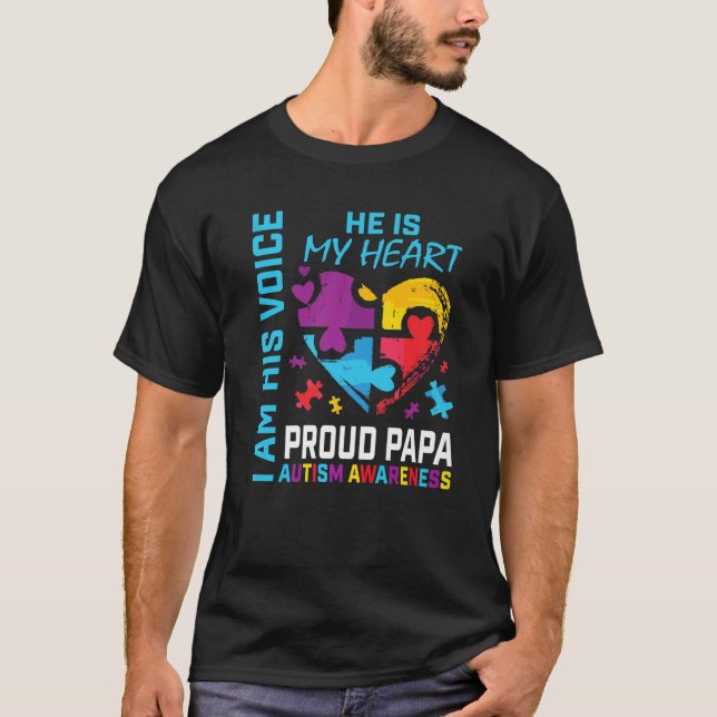 Camiseta Orgulloso de papá Autismo Conciencia Abuela Rompec (Anverso)