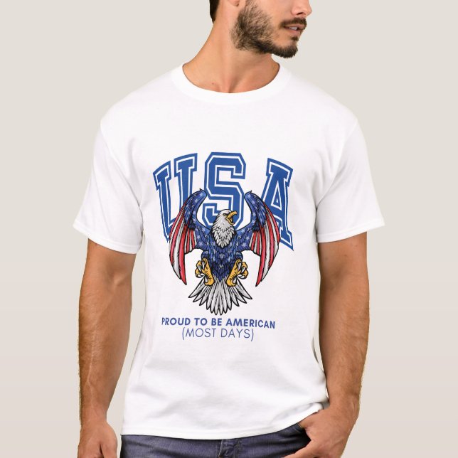 Camiseta Orgulloso de ser americano (la mayoría de los días (Anverso)