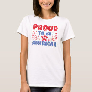Camiseta Orgulloso de ser estadounidense - Tipografía Patri