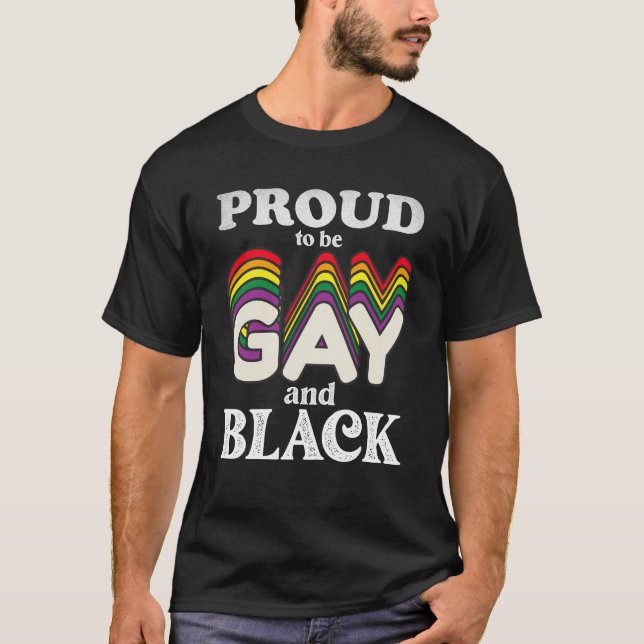 Camiseta Orgulloso De Ser Gay Y Negro Orgullo LGBT (Anverso)