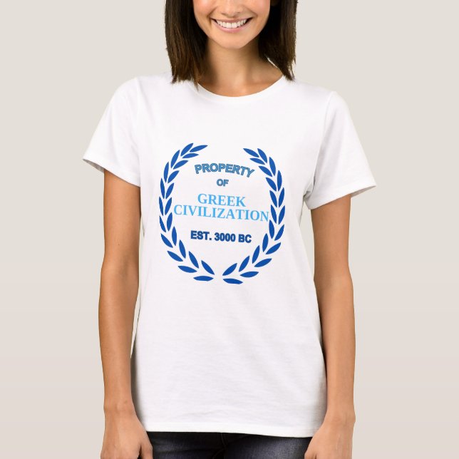 Camiseta Orgulloso de ser griego -propiedad de la civilizac (Anverso)
