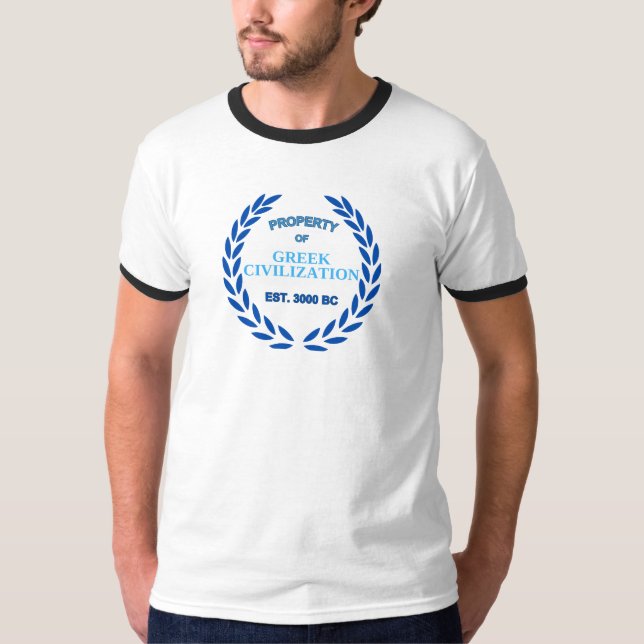Camiseta Orgulloso de ser griego -propiedad de la civilizac (Anverso)