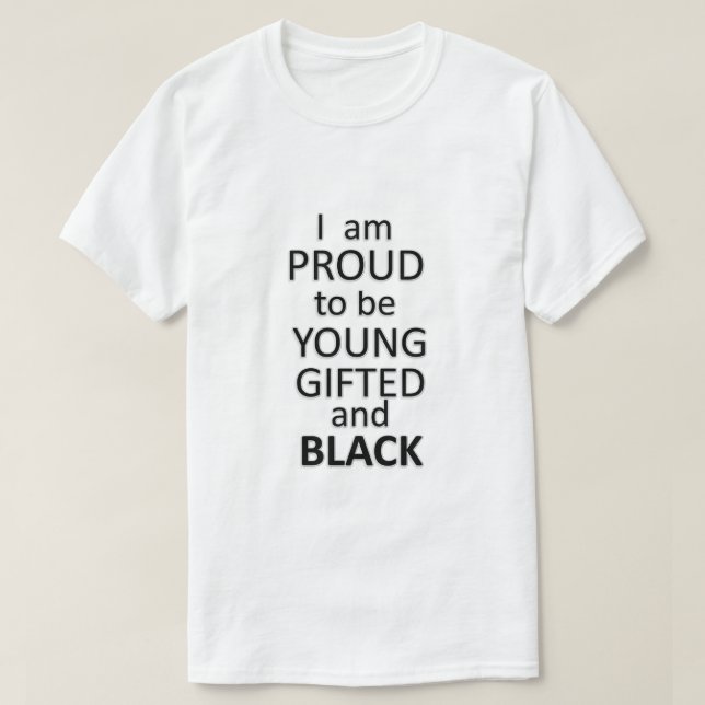 Camiseta Orgulloso De Ser Joven Gifado Y Negro (Diseño del anverso)
