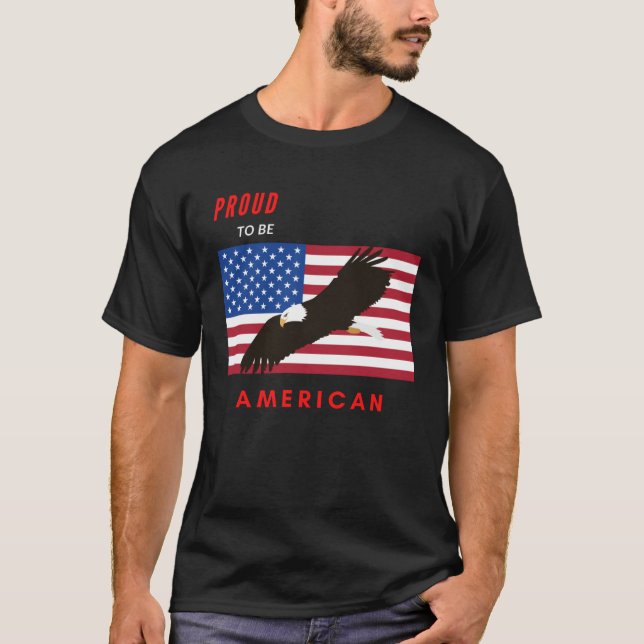 Camiseta Orgulloso de ser la bandera del águila estadounide (Anverso)