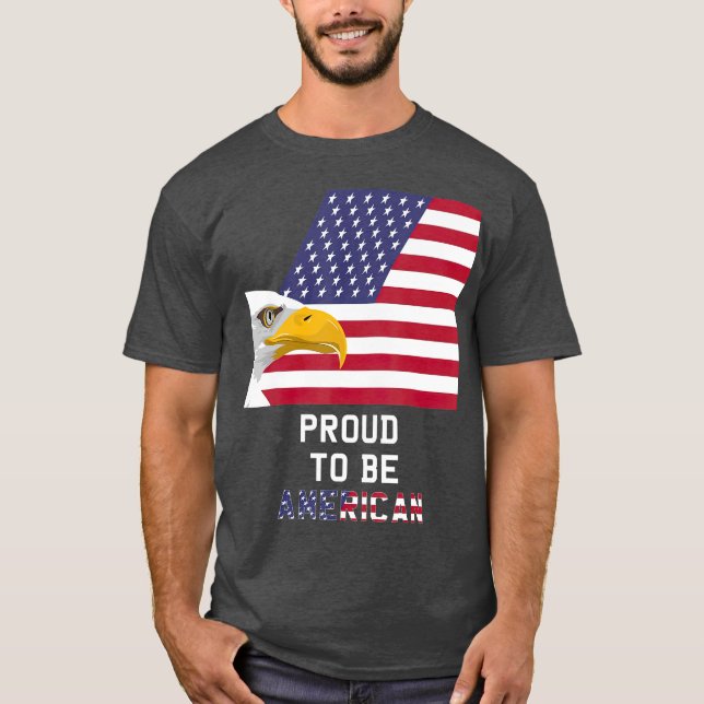 Camiseta orgulloso de ser la bandera estadounidense Eagle E (Anverso)