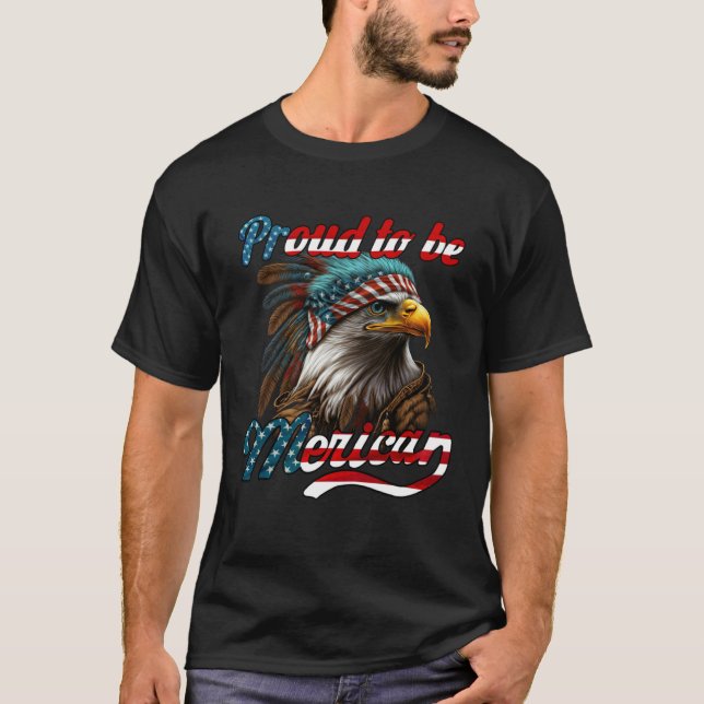 Camiseta Orgulloso de ser la bandera norteamericana águila  (Anverso)