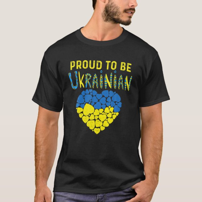 Camiseta Orgulloso De Ser La Bandera Ucraniana De Ucrania (Anverso)