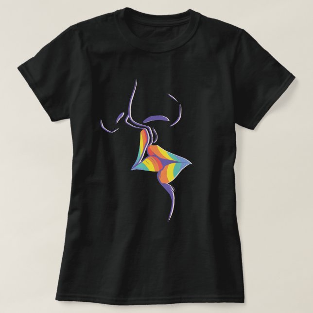Camiseta Orgulloso De Ser Lesbiana Gay Besando Lips Orgullo (Diseño del anverso)