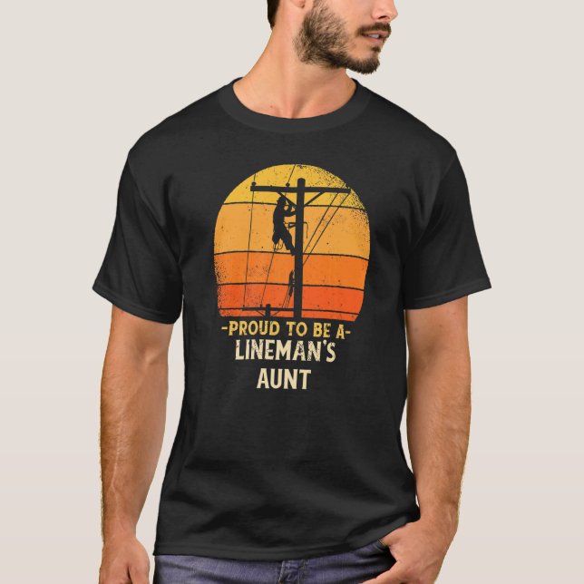 Camiseta Orgulloso De Ser Lineman Con Electricia De Cable E (Anverso)