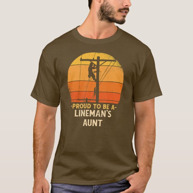 Camiseta Orgulloso De Ser Lineman Tía Cable Eléctrico (Anverso)