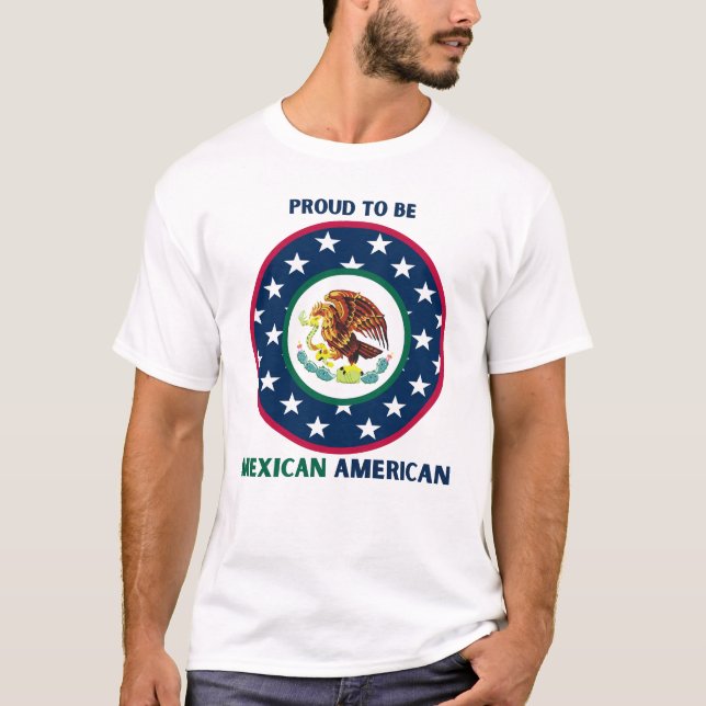 CAMISETA ORGULLOSO DE SER MEXICANO AMERICANO (Anverso)
