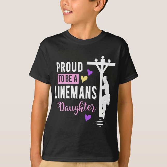 Camiseta Orgulloso de ser regalos de Lineman, hija de Linem (Anverso)
