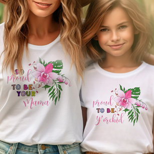 Camiseta Orgulloso de ser tu mamá orquídea rosa haciendo ju