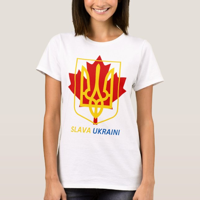 CAMISETA ¡ORGULLOSO DE SER UCRANIANO CANADIENSE - SLAVA UKR (Anverso)