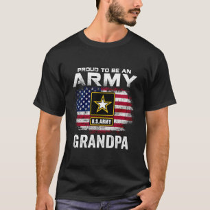 Camiseta Orgulloso De Ser Un Abuelo Del Ejército Con Bander