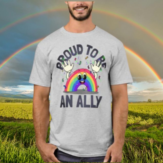 Camiseta Orgulloso de ser un aliado arcoíris (Subido por el creador)