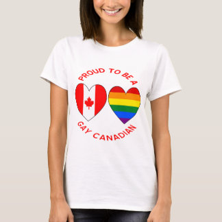 Camiseta Orgulloso de ser un canadiense gay Corazones bande