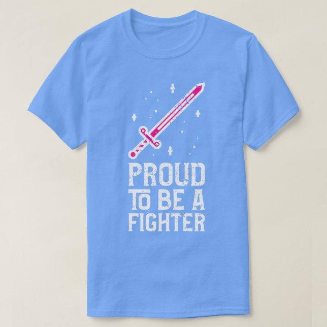 Camiseta Orgulloso de ser un combatiente rosado 1 (Diseño del anverso)