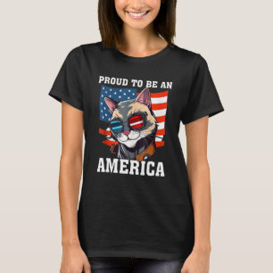 Camiseta Orgulloso De Ser Un Gato Americano Divertido Bande