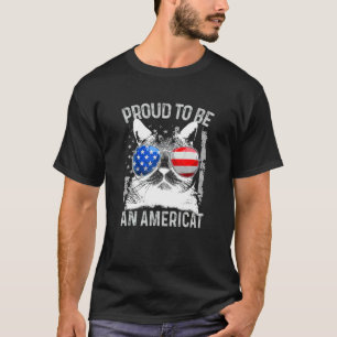 Camiseta Orgulloso de ser un gato Americat Bandera america