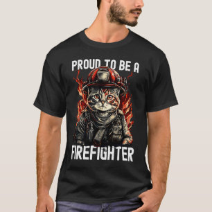 Camiseta Orgulloso de ser un gato bombero gatito bombero