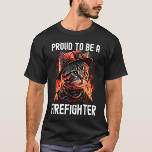 Camiseta Orgulloso de ser un gato bombero gatito bombero