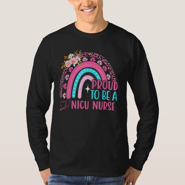 Camiseta Orgulloso De Ser Un Nicu Leopardo Rosa Stethoscop  (Anverso)