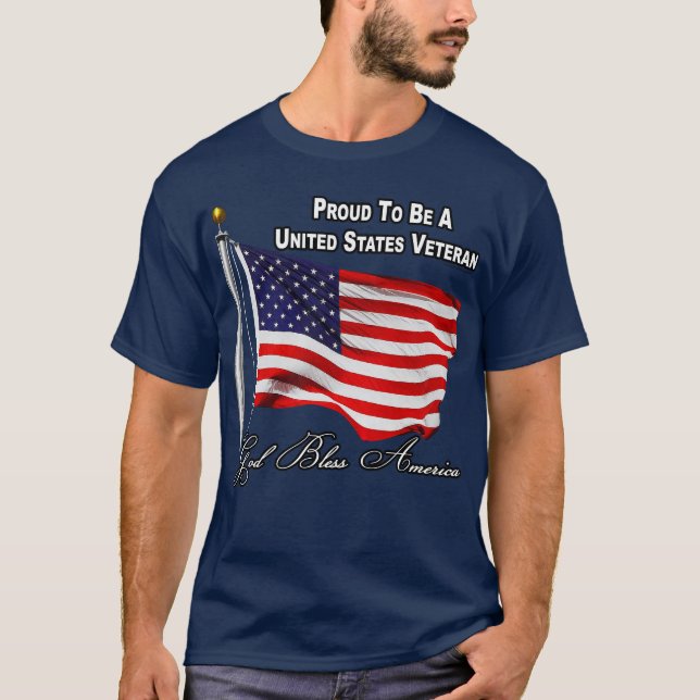 Camiseta Orgulloso De Ser Un Veterano Estadounidense Con Ba (Anverso)