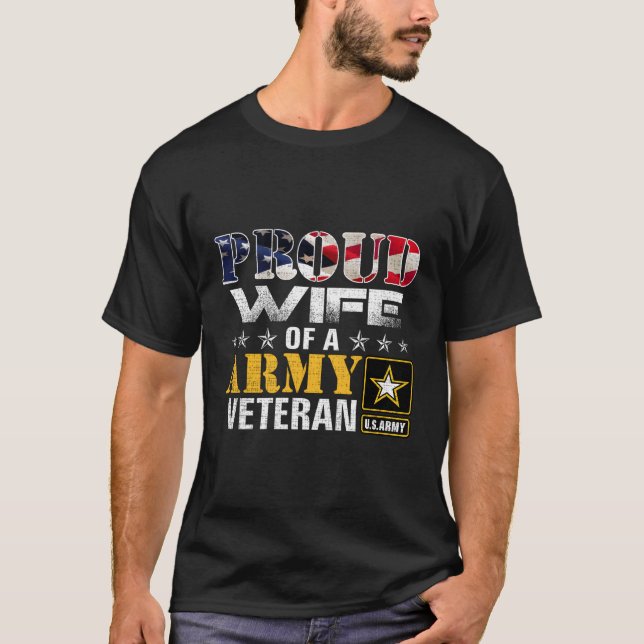 Camiseta Orgulloso De Un Veterano Del Ejército De Bandera E (Anverso)