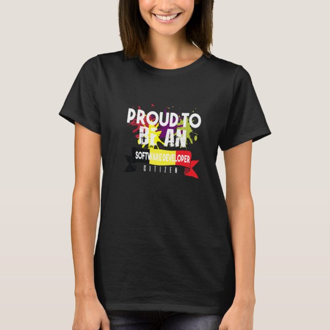 Camiseta Orgulloso Desarrollador de Software Ciudadano Prof (Anverso)