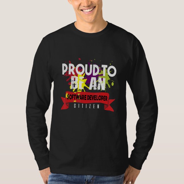 Camiseta Orgulloso Desarrollador de Software Ciudadano Prof (Anverso)