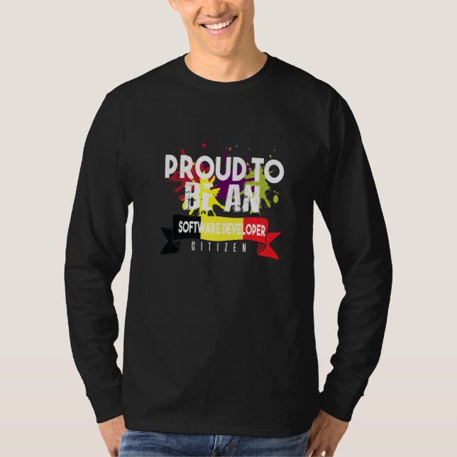 Camiseta Orgulloso Desarrollador de Software Ciudadano Prof (Anverso)