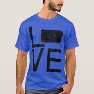 Camiseta Orgulloso EE.UU. Fan State Pennsylvania LOVE Map P