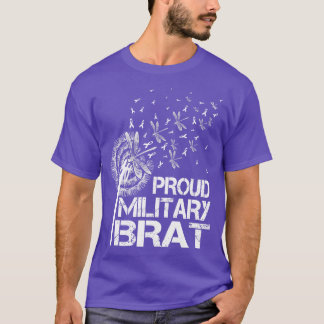 Camiseta Orgulloso Ejército Brat Niño Militar Mes Púrpura