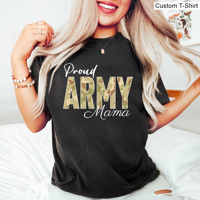 Camiseta Orgulloso Ejército Mamá Veteranos Negros Ejército (Proud Army Mama Black Veterans Military T-Shirt)