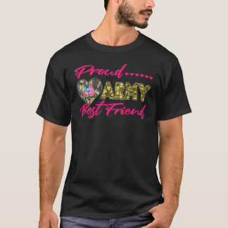 Camiseta Orgulloso Ejército Mejor Amigo Camo Bandera de EE.