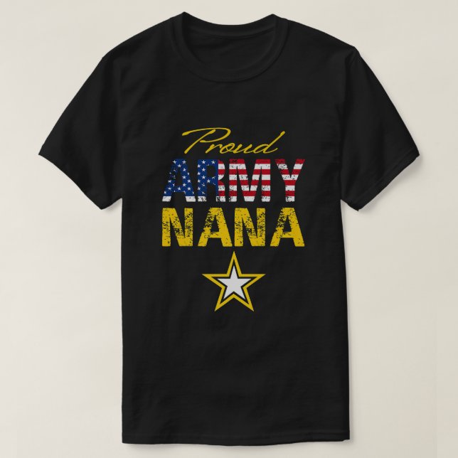 Camiseta Orgulloso Ejército Nana Orgullo Militar Bandera de (Diseño del anverso)