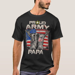 Camiseta Orgulloso Ejército Papa América Bandera Orgullo Mi