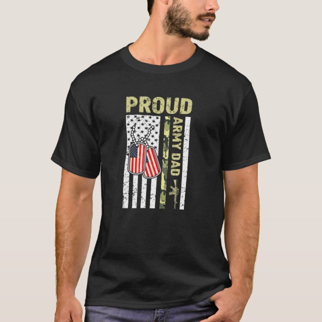Camiseta Orgulloso Ejército Papá EEUU Bandera Canciones de  (Anverso)