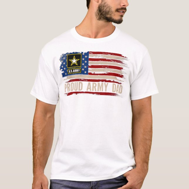 Camiseta Orgulloso Ejército papá veterano de la bandera est (Anverso)