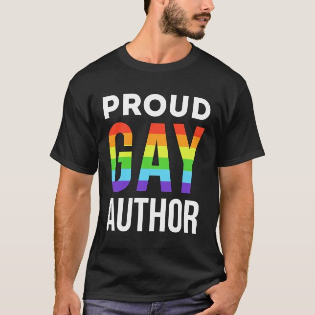 Camiseta Orgulloso escritor gay orgullo LGBTQ (Anverso)