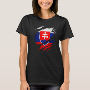 Camiseta Orgulloso eslovaco roto bandera de Eslovaquia