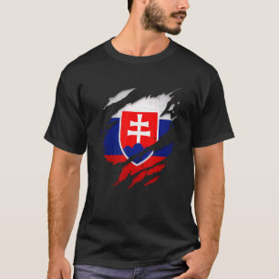 Camiseta Orgulloso eslovaco roto bandera de Eslovaquia