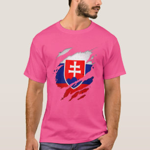 Camiseta Orgulloso eslovaco roto bandera de Eslovaquia