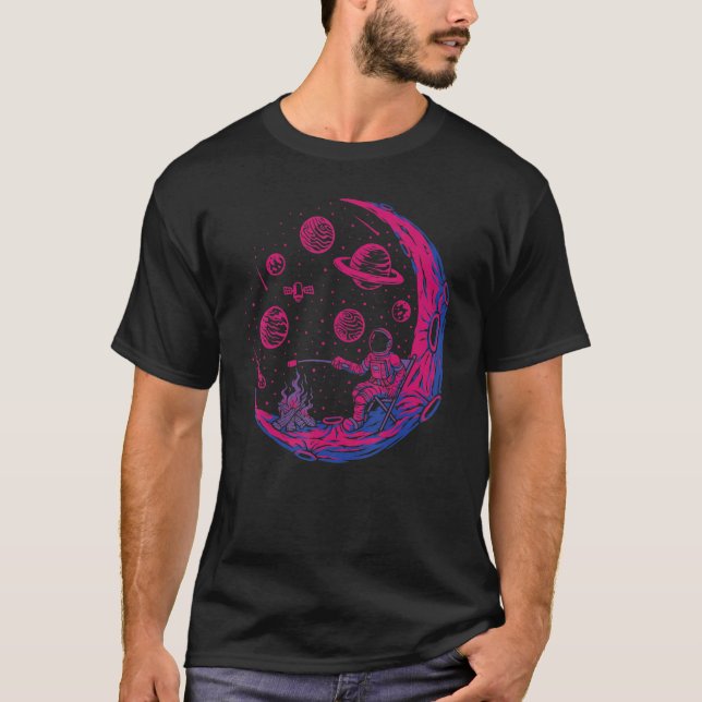 Camiseta Orgulloso espacio de luna del orgullo gay de aliad (Anverso)