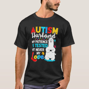 Camiseta Orgulloso esposo autista Llama Puzzle Conciencia d