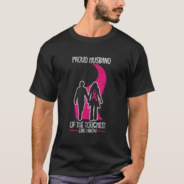 Camiseta Orgulloso Esposo Concienciación sobre el cáncer de (Anverso)