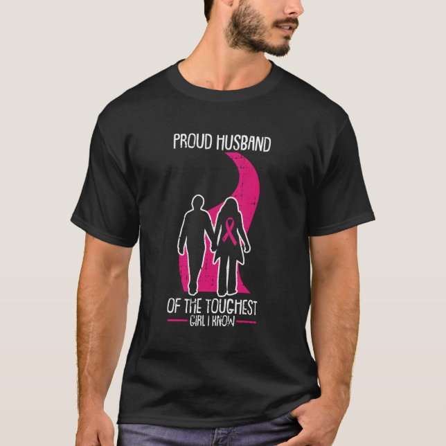 Camiseta Orgulloso Esposo Concienciación sobre el cáncer de (Anverso)