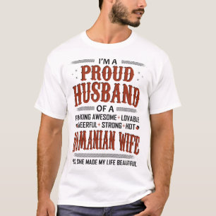 Camiseta Orgulloso Esposo De La Esposa Rumana Valentine Gif